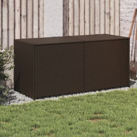 Garden Storage Box Brown 74.8 Gal Poly Rattan