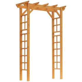 Outsunny 85" Wooden Garden Arbor for Wedding and Ceremony, Outdoor Garden Arch Trellis for Climbing Vines - Orange