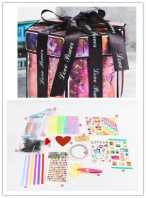 Surprise Explosion Box DIY Handmade Scrapbook Photo Album Gift Box for Valentine Gift (Option: QH with tools)