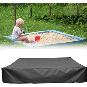 Sandbox Cover, Square Protective Cover for Sand and Toys Away from Dust and Rain, Sandbox Canopy with Drawstring (Color: Black, size: 200*200cm)