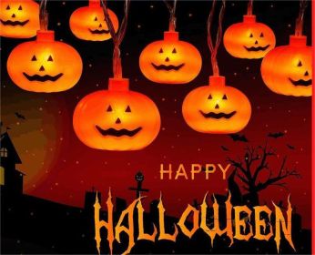 Halloween Decoration Jack-O '-Lantern Led String Of Lights Battery Box Party Halloween Jack-O' -Lantern String (Length: 2m10l-battery)