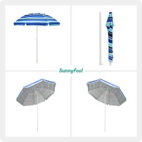 SUNNYFEEL Beach Umbrella 6ft (Color: Blue)