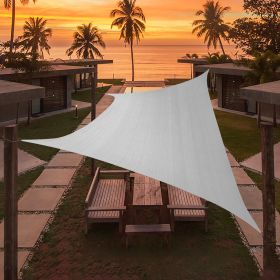 Artpuch Custom Size Light Gray Sun Shade Sail Triangle Canopy 185 GSM Durable Fabric UV Block Awning for Outdoor Patio Garden Backyard (Customized Ava (Color: Light Gray, size: 19'X24')