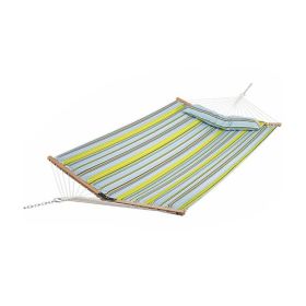 Patio Hammock Foldable Portable Swing Chair Bed with Detachable Pillow (Color: Light Blue)